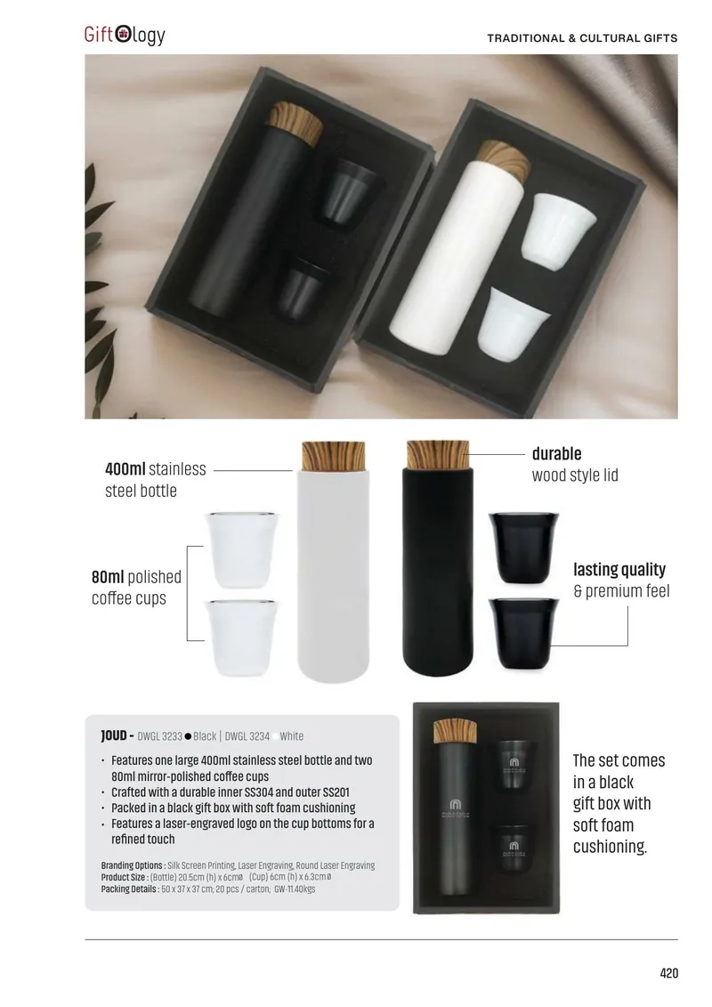 Branded bottle gift set