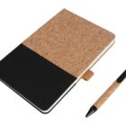 neutral A5 Cork Fabric Hard Cover Notebook and Pen Set