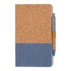neutral A5 Cork Fabric Hard Cover Notebook and Pen Set
