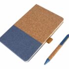 neutral A5 Cork Fabric Hard Cover Notebook and Pen Set