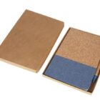 neutral A5 Cork Fabric Hard Cover Notebook and Pen Set