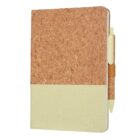 neutral A5 Cork Fabric Hard Cover Notebook and Pen Set