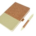 neutral A5 Cork Fabric Hard Cover Notebook and Pen Set