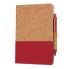 neutral A5 Cork Fabric Hard Cover Notebook and Pen Set