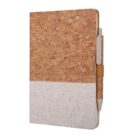 neutral A5 Cork Fabric Hard Cover Notebook and Pen Set