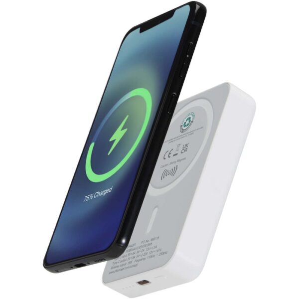 10,000 mAh 15W magnetic wireless power bank with 20W PD - made from recycled plastic