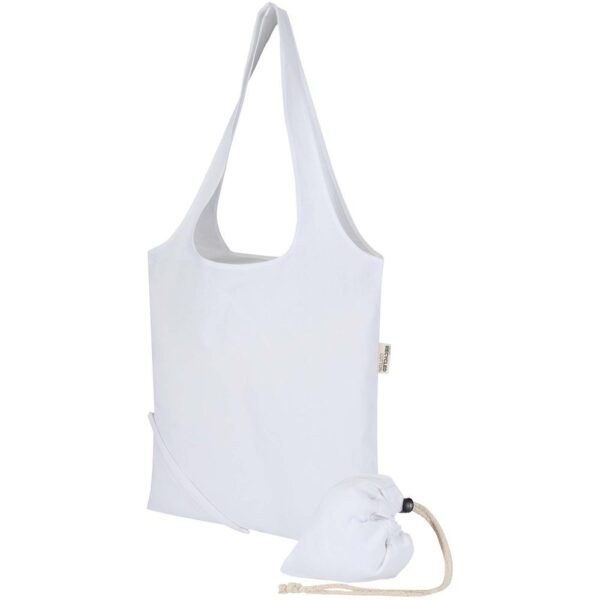 140 g/m² GRS recycled foldable cotton tote bag 7L