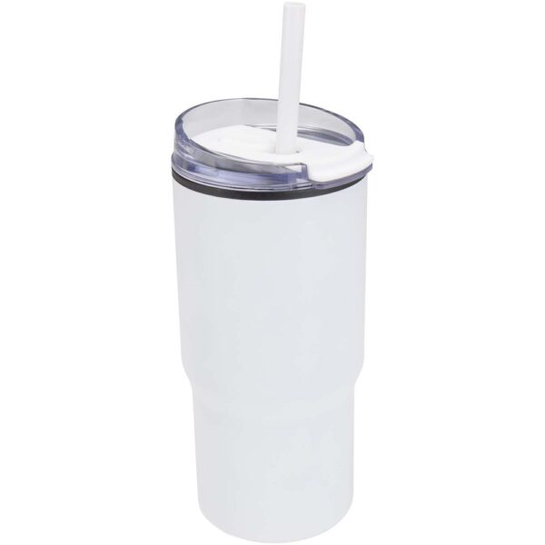 540 ml RCS recycled double wall insulated tumbler with straw