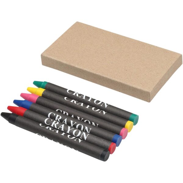 6-piece coloured crayon set