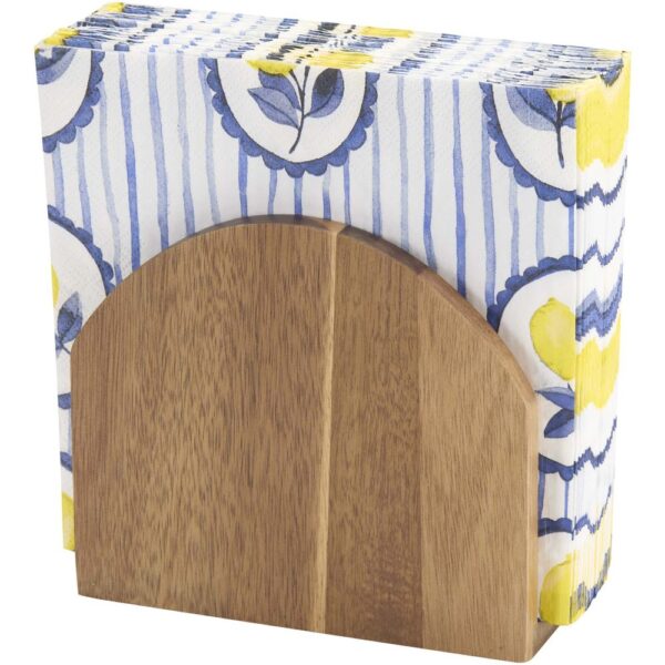 Acacia wood napkin holder