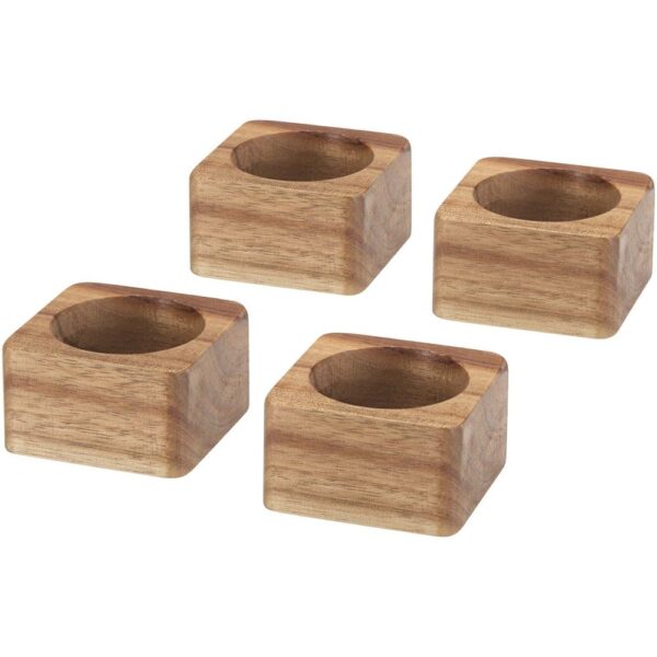 Acacia wood napkin ring holders