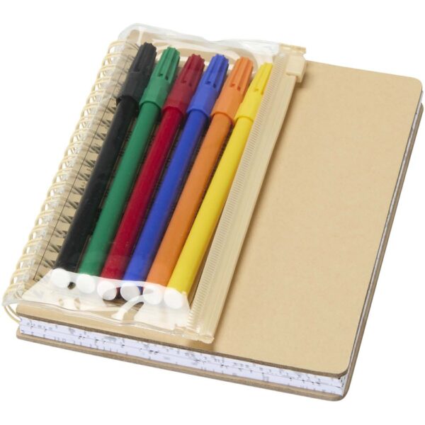 B6 hard cover notebook and markers set