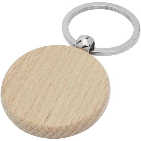 Beech wood round keychain