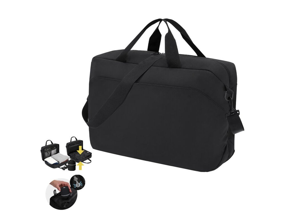 Leatherette vacuum-compression cabin bag