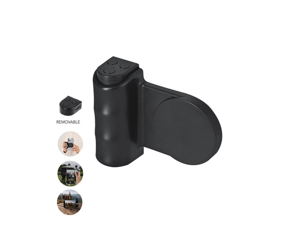 Magnetic phone holder with camera remote