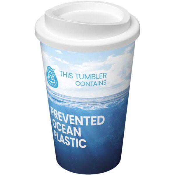 Ocean-plastic 350 ml insulated tumbler, full-colour print