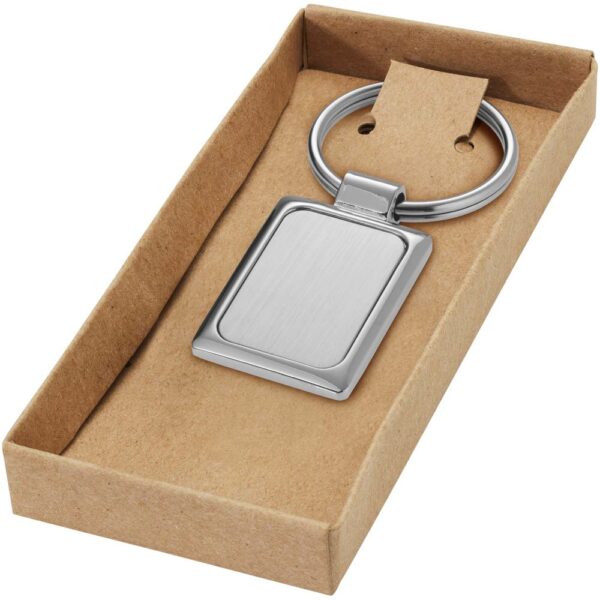 Rectangular metal keychain
