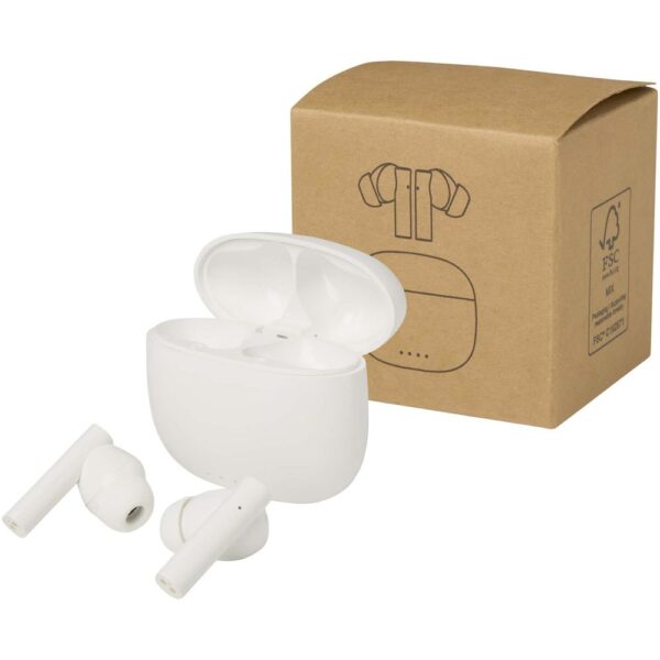 Recycled plastic True Wireless Bluetooth earbuds with silicone eartips
