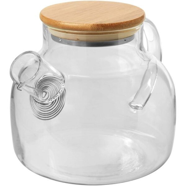 Tea pot with strainer and bamboo lid