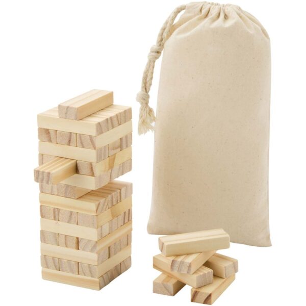 Wooden toppling tower game