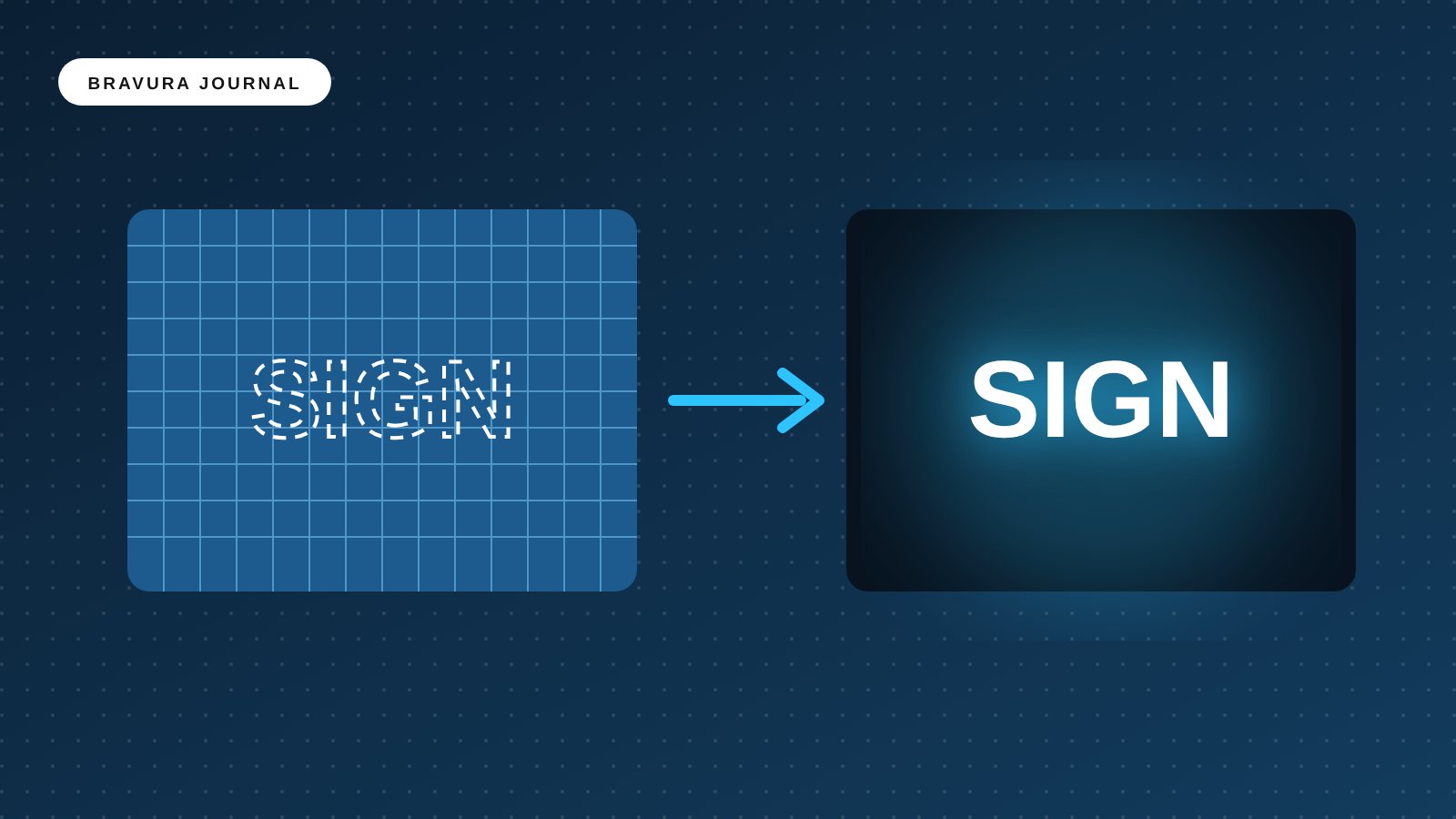 The life of a sign: from napkin sketch to switched on